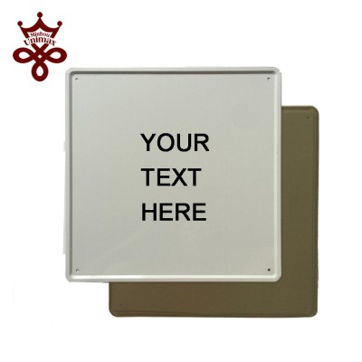 White metal signs for custom printing designs 30x30CM accept different shape and size blank tin sign