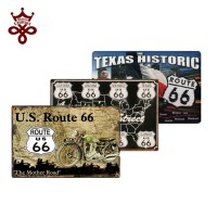 Rusty metal sign nostalgic tin signs vintage metal signs custom made 20x30CM route 66 tin sign