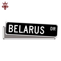 Personalized tin signs BELARUS road sign BELGIUM metal plaque BARBADOS novelty tin street signs  BARBUDA metal name sign