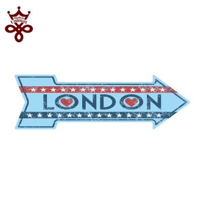 LONDON Vintage Metal Arrow signs Retro Tin Sign  Poster Pub Bar Home Decor Craft Wall Decor