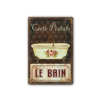 Vintage Home Decor Tin Sign 20x30cm Metal Sign Wall Decor Metal Plaque LE BAIN Metal Art Poster