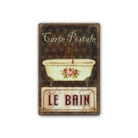 Vintage Home Decor Tin Sign 20x30cm Metal Sign Wall Decor Metal Plaque LE BAIN Metal Art Poster