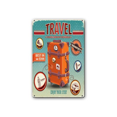 High Quality Custom Decorative Embossing Vintage Travel Tin Sign